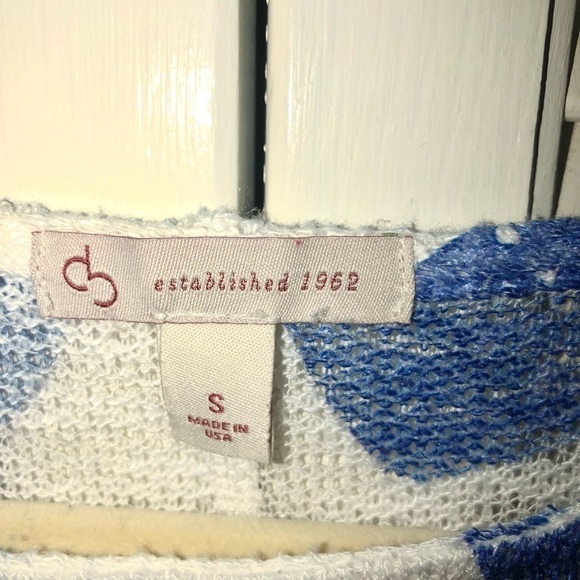 Established 1962 Royal blue and white short sleeve blouse Small - Picture 4 of 7